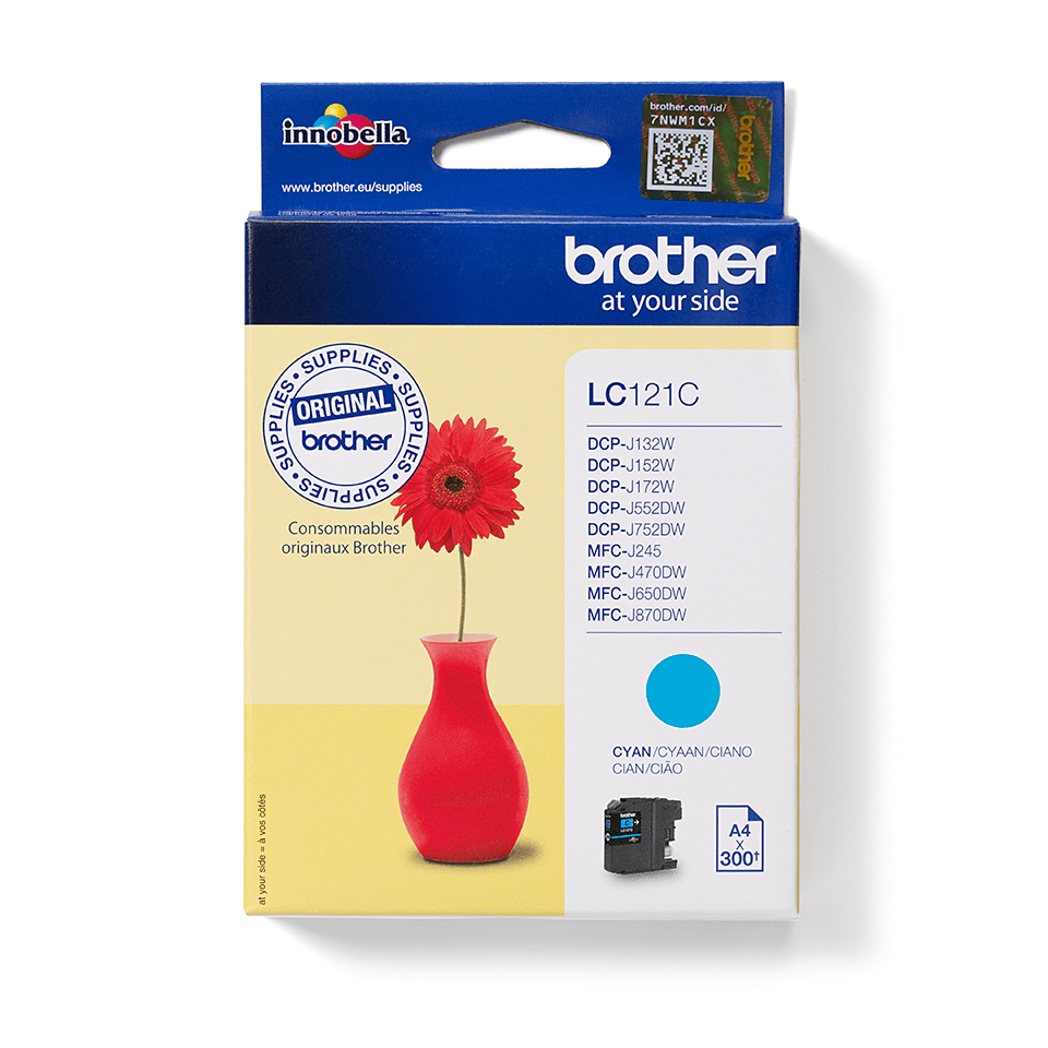 Oriģinālā Brother LC121C tintes kasetne - ciāna krāsa